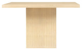 48" Natural Solid Wood Pedestal Base Square Dining Table