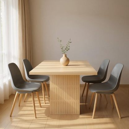 48" Natural Solid Wood Pedestal Base Square Dining Table