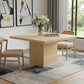 48" Natural Solid Wood Pedestal Base Square Dining Table
