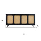 82" Black Distressed Solid Wood Sideboard with Four Doors