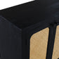 82" Black Distressed Solid Wood Sideboard with Four Doors