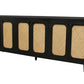 94" Black Distressed Solid Wood Sideboard with Six Doors