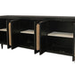 94" Black Distressed Solid Wood Sideboard with Six Doors