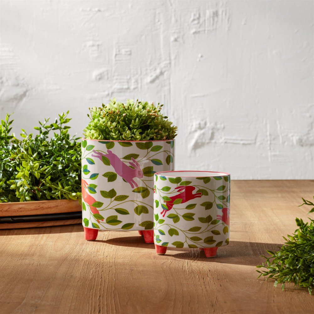 Set of Two 7" Green Artificial