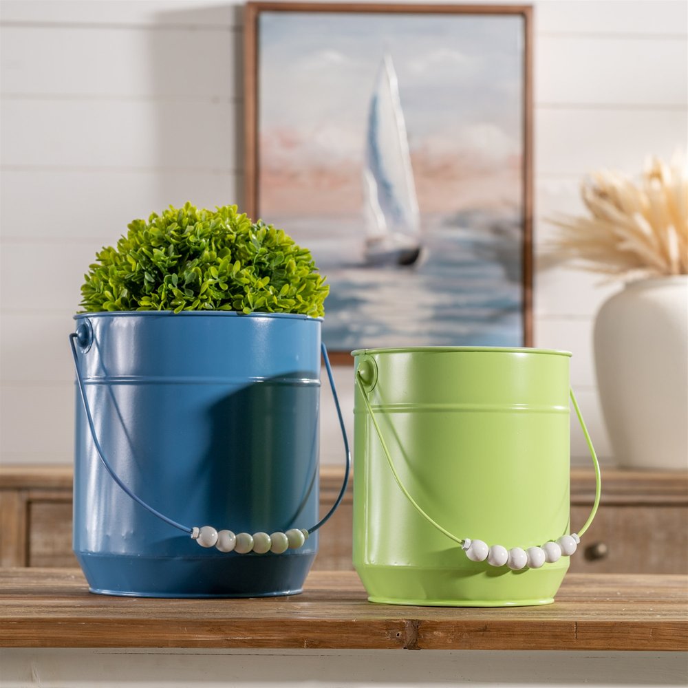 Set of Two 9" Green Artificial Boxwood