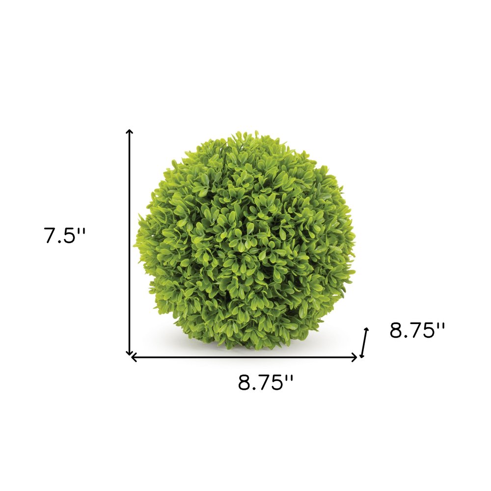Set of Two 9" Green Artificial Boxwood
