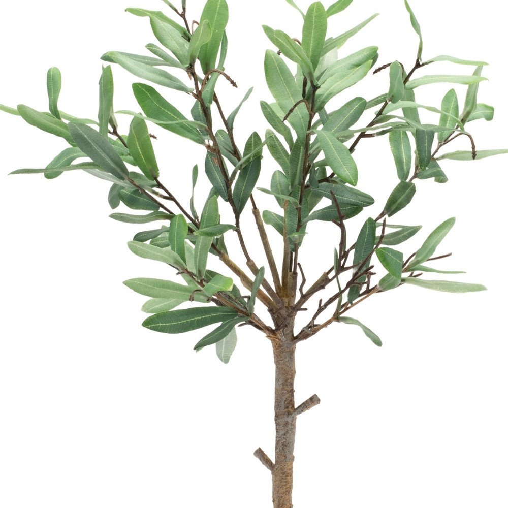 10" Green Artificial Olive In Round White Porcelain Pot