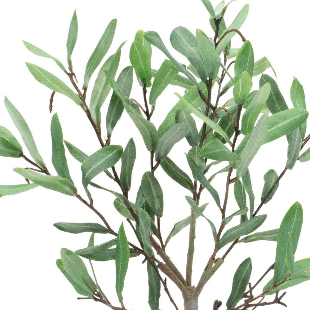 12" Green Artificial Olive In Round White Porcelain Pot