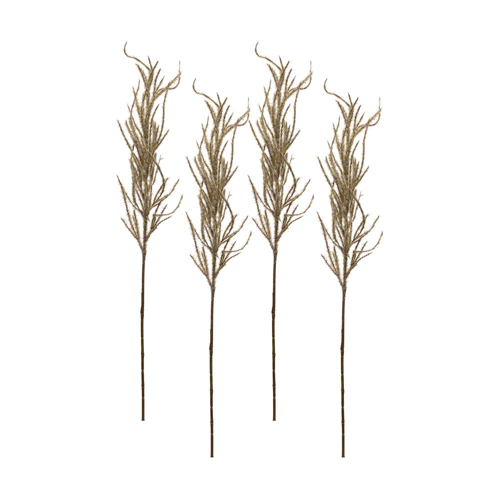 Set of Four 3" Brown Artificial Pampas