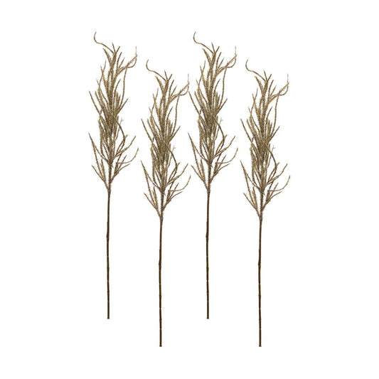 Set of Four 3" Brown Artificial Pampas