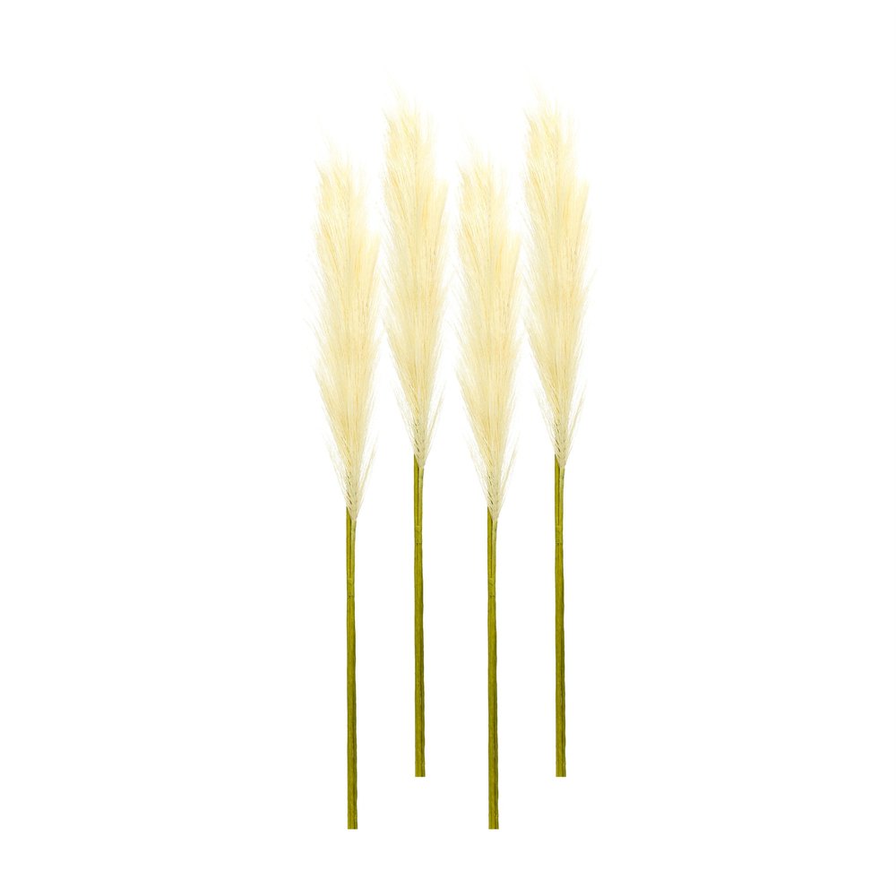 Set of Four 1" Beige Artificial Pampas