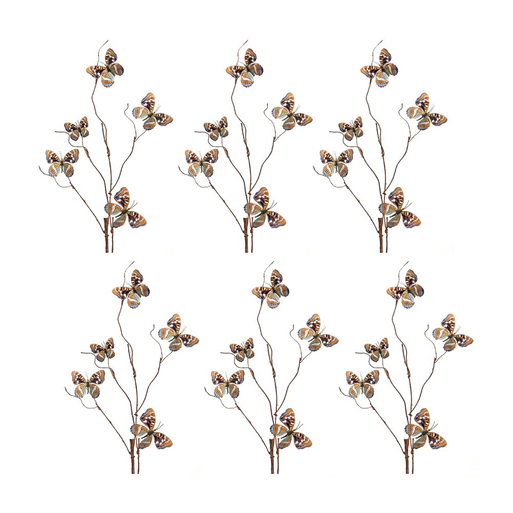 Set of Six 3" Orange Artificial