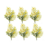 Set of Six 4" Green Artificial