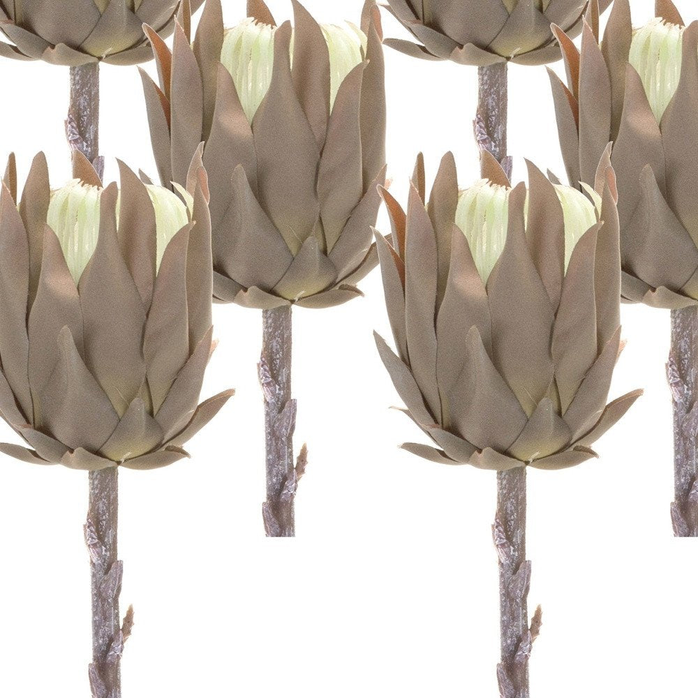 Set of Six 4" Brown Artificial