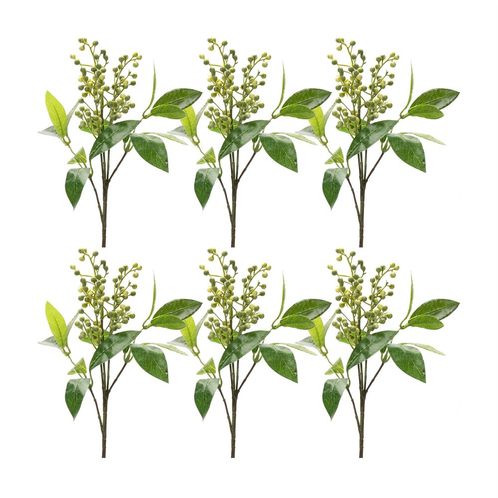 Set of Six 6" Green Artificial