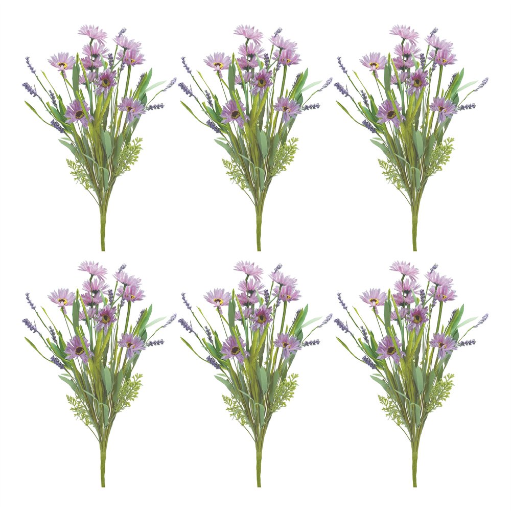 Set of Six 10" Purple Artificial