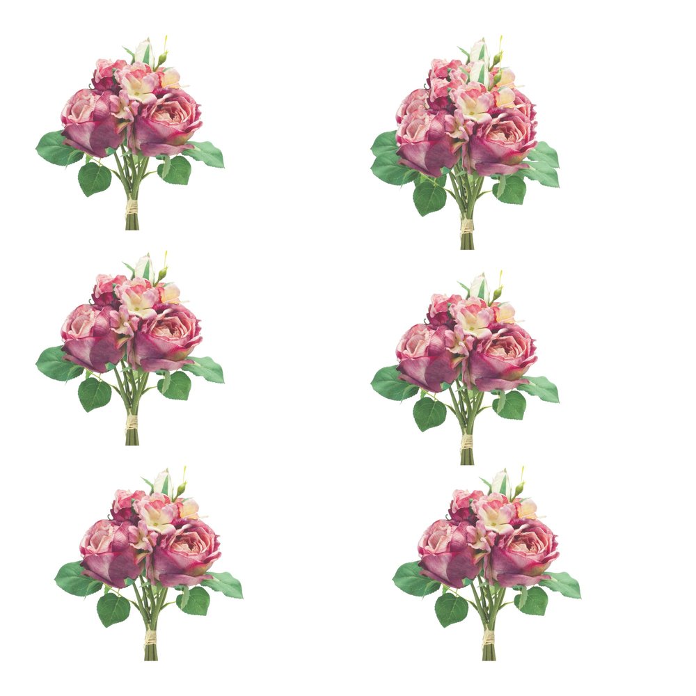 Set of Six 7" Purple Artificial