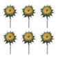 Set of Six 4" Yellow Artificial