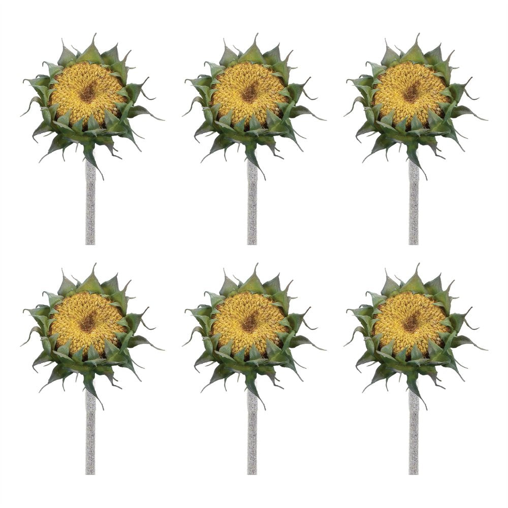 Set of Six 4" Yellow Artificial