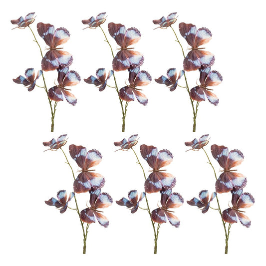 Set of Six 5" Brown Artificial