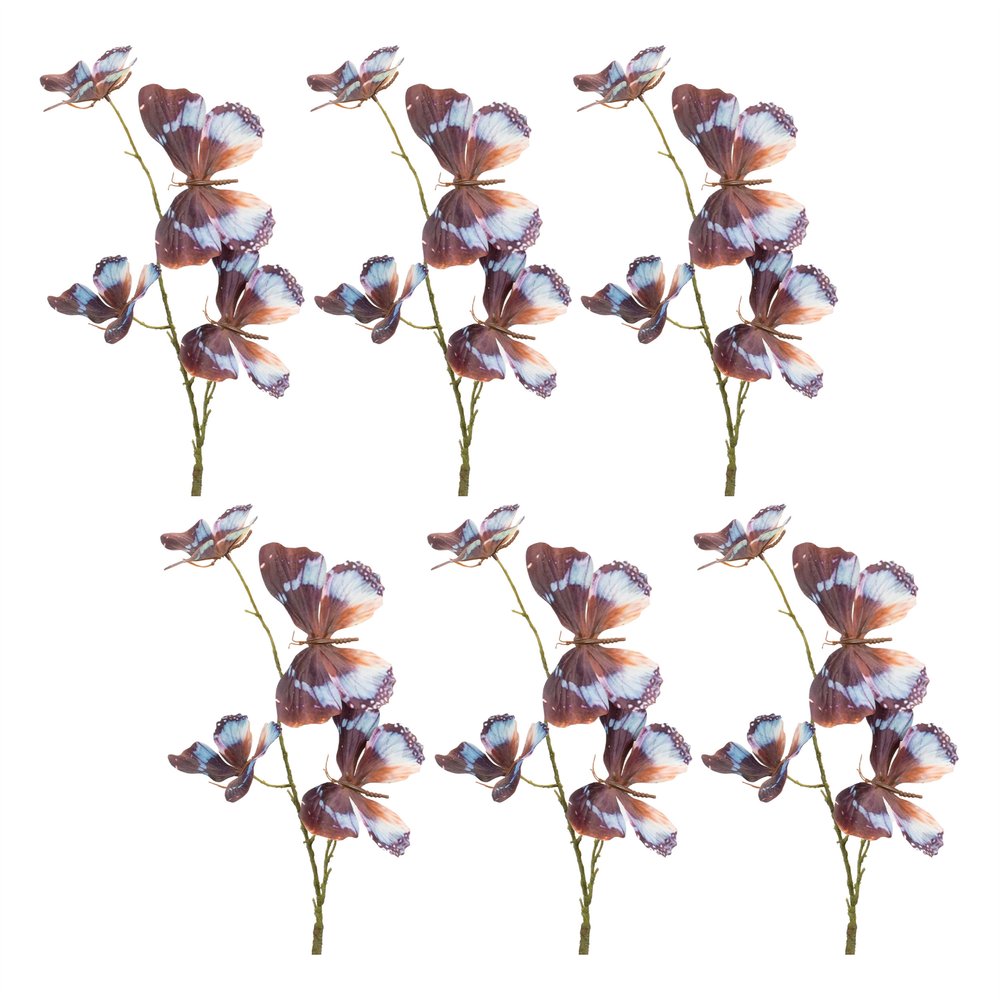 Set of Six 5" Brown Artificial