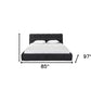 Dark Gray Tufted Linen Blend Upholstered King Bed Frame