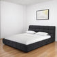 Dark Gray Tufted Linen Blend Upholstered King Bed Frame
