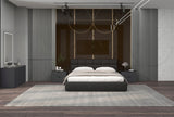 Dark Gray Tufted Linen Blend Upholstered King Bed Frame