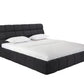Dark Gray Tufted Linen Blend Upholstered King Bed Frame