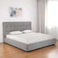 Gray Tufted Linen Blend Upholstered King Bed Frame