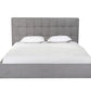 Gray Tufted Linen Blend Upholstered King Bed Frame