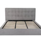 Gray Tufted Linen Blend Upholstered King Bed Frame