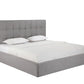 Gray Tufted Linen Blend Upholstered King Bed Frame