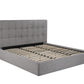 Gray Tufted Linen Blend Upholstered King Bed Frame