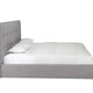 Gray Tufted Linen Blend Upholstered King Bed Frame