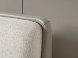 Gray And Cream Faux Leather Upholstered King Bed Frame