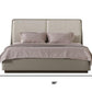 Gray And Cream Faux Leather Upholstered King Bed Frame