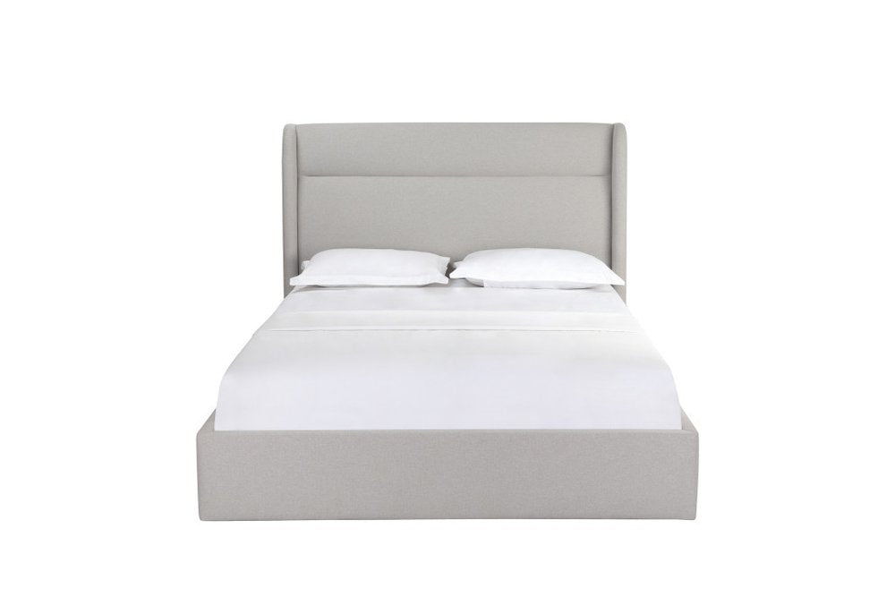 Gray Fabric Upholstered Queen Bed Frame