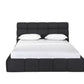 Dark Gray Tufted Linen Blend Upholstered Queen Bed Frame