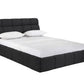 Dark Gray Tufted Linen Blend Upholstered Queen Bed Frame