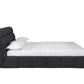 Dark Gray Tufted Linen Blend Upholstered Queen Bed Frame