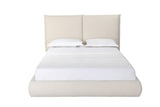 Beige Tufted Boucle Queen Bed Frame