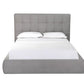 Gray Tufted Linen Blend Upholstered Queen Bed Frame