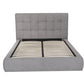 Gray Tufted Linen Blend Upholstered Queen Bed Frame