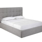 Gray Tufted Linen Blend Upholstered Queen Bed Frame