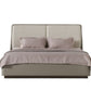 Gray And Cream Faux Leather Upholstered Queen Bed Frame
