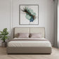 Gray And Cream Faux Leather Upholstered Queen Bed Frame
