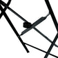 30" Black Rounded Aluminum Folding Outdoor Bistro Table with Umbrella Hole
