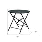 30" Black Rounded Aluminum Folding Outdoor Bistro Table with Umbrella Hole