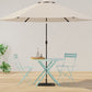 30" Aqua Rounded Aluminum Folding Outdoor Bistro Table with Umbrella Hole